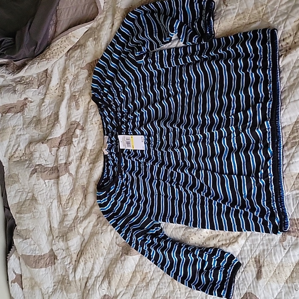 Micheal Kors Striped Elastic Waist Top